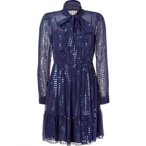 DKNY Cadet Blue Sequined Kleid