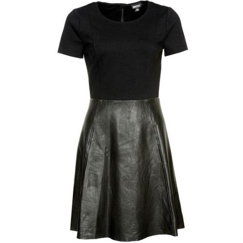 Dkny Cocktailkleid / festliches Kleid black mit Lederrock 