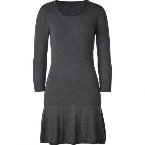 DKNY Flannel Scoop Neck Wool Kleid