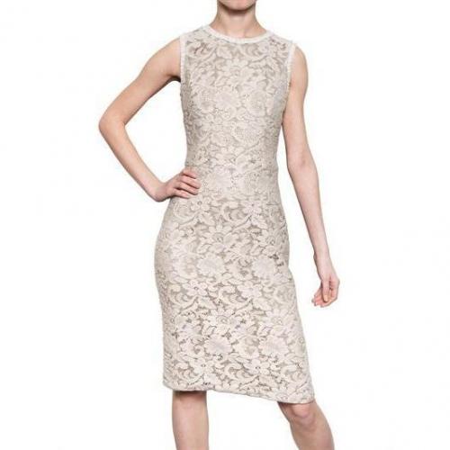 Dolce & Gabbana Daisy Gemischtes Woll Spitzen Kleid
