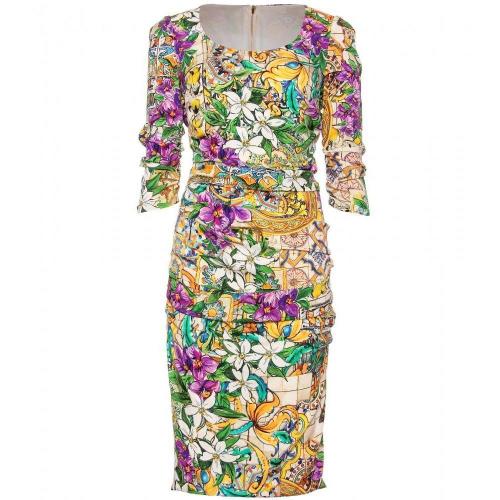 Dolce & Gabbana Gemustertes Kleid Flowers