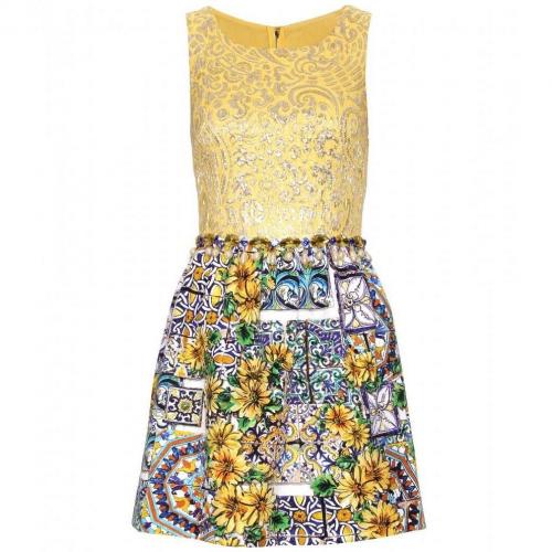 Dolce & Gabbana Gemustertes Kleid Yellow Sunflowers