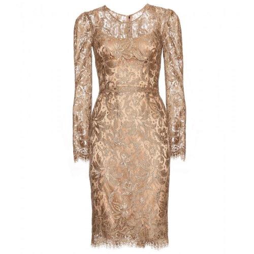 Dolce & Gabbana Spitzenkleid Gold