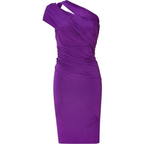 Donna Karan African Violet One Cold Shoulder Twist Kleid