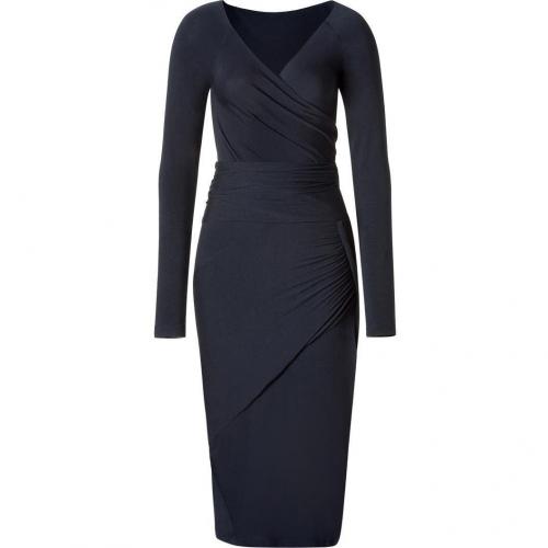 Donna Karan Anthracite Draped Jersey Kleid