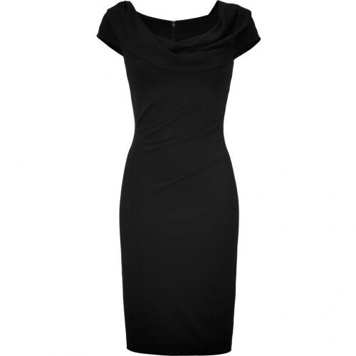 Donna Karan Black Draped Cuff Shoulder Kleid