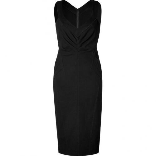 Donna Karan Black Side Pleated Kleid