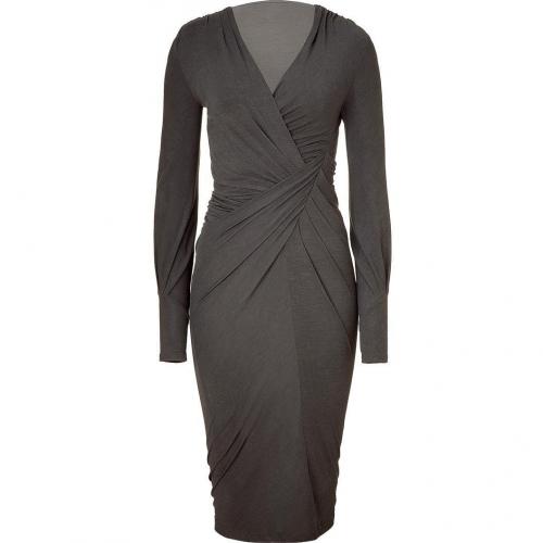 Donna Karan Shadow Draped V-Neck Kleid