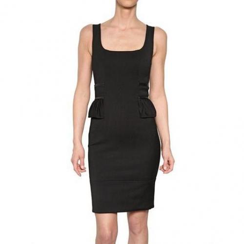 Dsquared Leder Peplum Stretch Cady Kleid