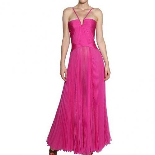 Dsquared Plissiertes Seiden Chiffon Kleid