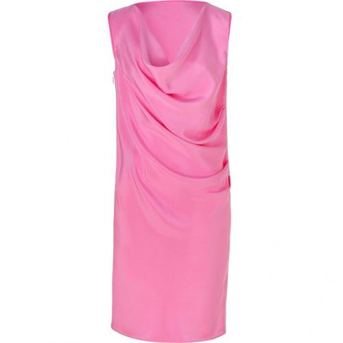 Emanuel Ungaro Peony Cowl Neck Silk Kleid