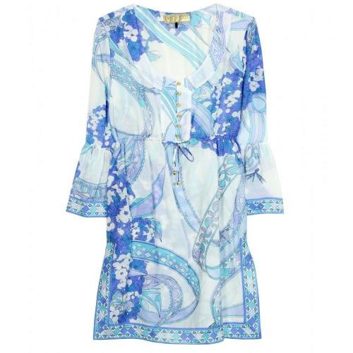 Emilio Pucci Beach Tunika-Kleid Mit Print Blue