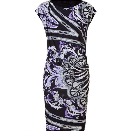 Emilio Pucci Black and Lilac Draped Jersey Dress
