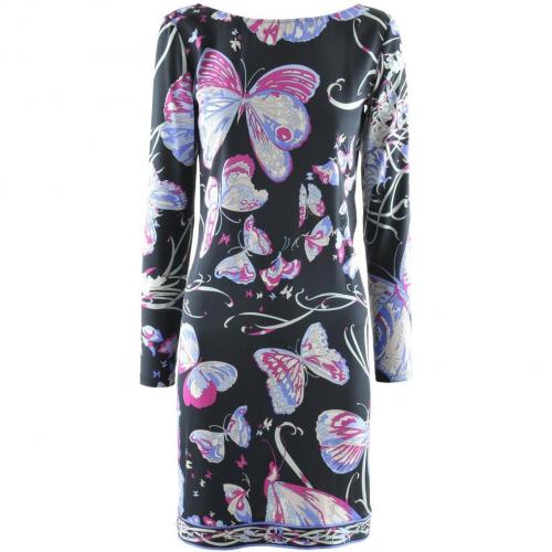 Amazon Black Multi Print Silk Dress