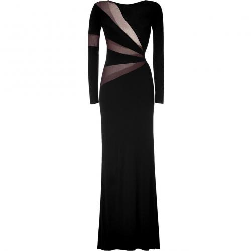 Emilio Pucci Black Sheer Mesh Trim Gown