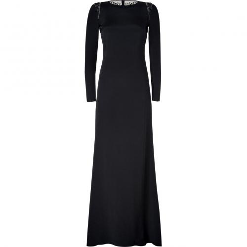 Emilio Pucci Black Silk Embellished Back Evening Gown