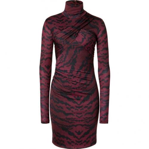 Emilio Pucci Burgundy Draped Wool Jersey Dress