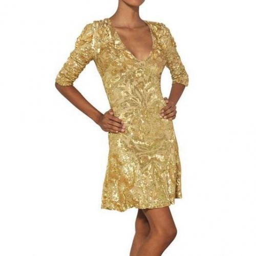Emilio Pucci Kleid Aus Seidengeorgette Mit Pailletten