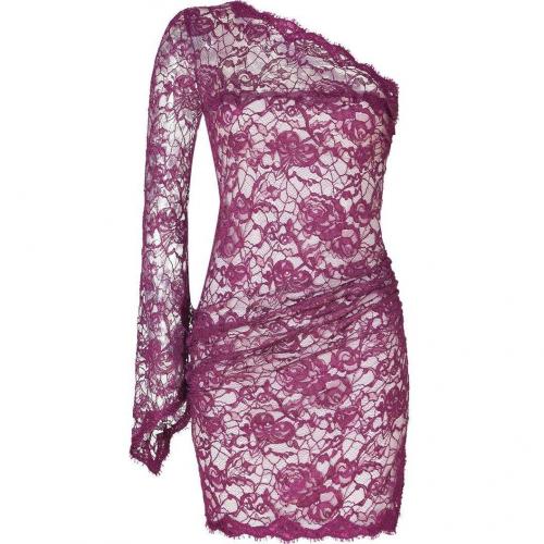 Emilio Pucci Lotus One Shoulder Lace Dress