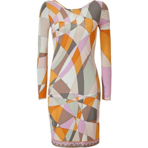 Emilio Pucci Pumpkin Multi-Cube Cut Out Back Dress