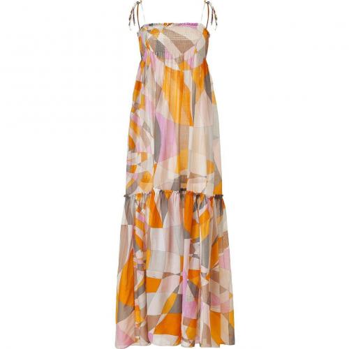 Emilio Pucci Pumpkin Multi-Cube Maxi Dress