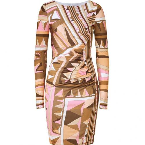 Emilio Pucci Rose/Caramel Draped Jersey Dress