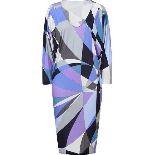 Emilio Pucci Silver Grey/Violet Dolman Sleeve Jersey Dress