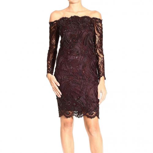 Emilio Pucci Strapless long sleeve lace embroidery dress