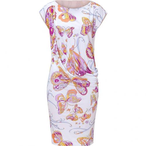 Emilio Pucci White Butterfly Print Jersey Dress