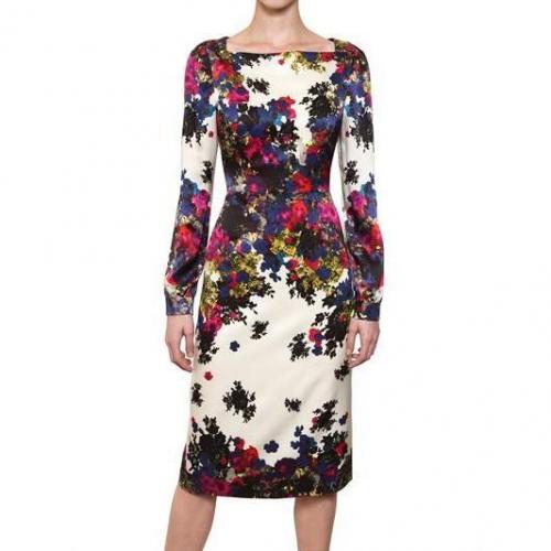 Erdem Blumen Druck Seiden Satin Kleid