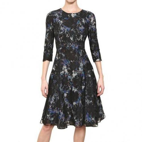 Erdem Seiden Spitze Auf Bedruckten Seiden Crepe Kleid