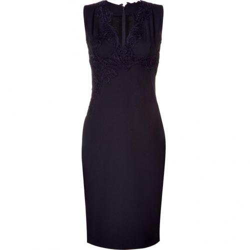 Ermanno Scervino Navy Dress With Lace Embroidery