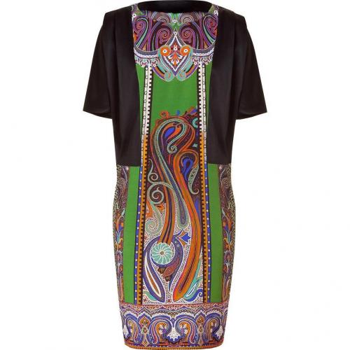 Etro Black/Resedagreen Silk Kleid