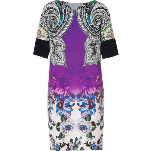 Etro Caviar/Purple-Multi Printed Shift Kleid