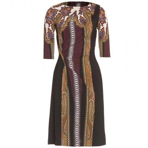 Etro Drapiertes Print-Kleid Grünbraun