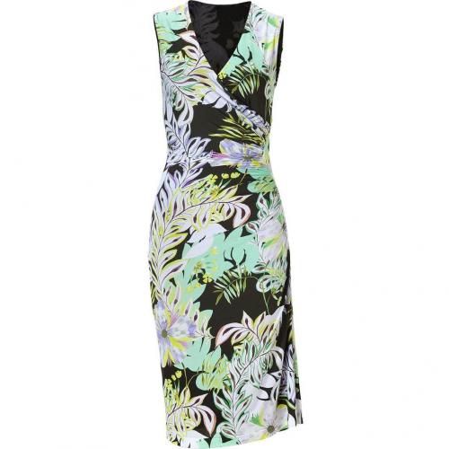 Etro Green-Multi Jersey Ruched Seam Kleid