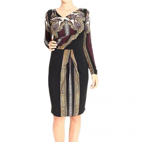 Etro Long sleeve ring neck jersey print dress