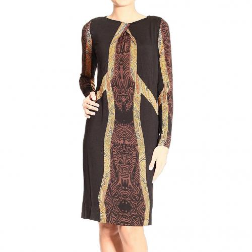 Etro Long sleeve round neck jersey print dress