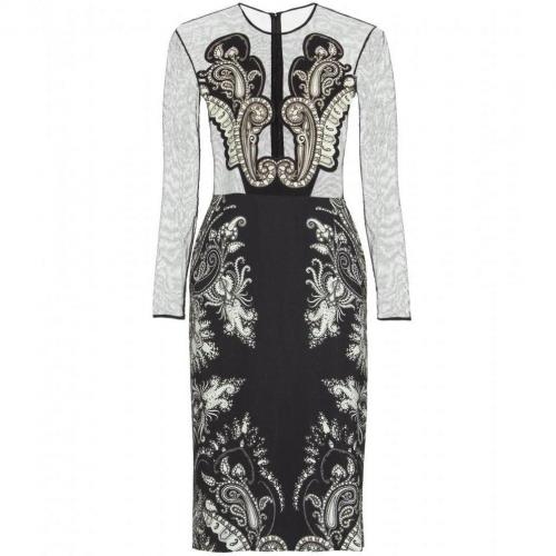 Etro Mesh-Print-Kleid