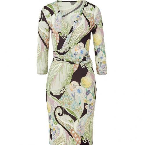 Etro Multicolor Floral Jersey Kleid