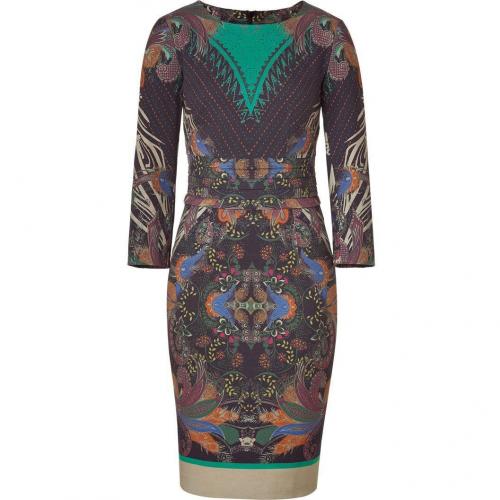 Etro Taupe/Emerald Fantasy Pattern Kleid