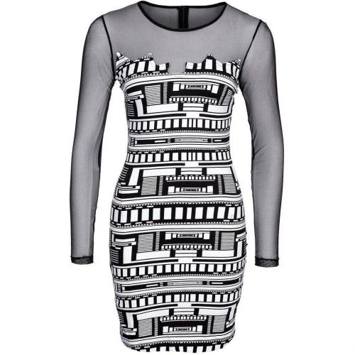 Fairground Mr Robotic Jerseykleid black white 