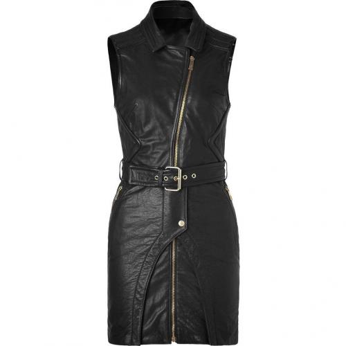 Faith Connexion Black Leather Biker Dress