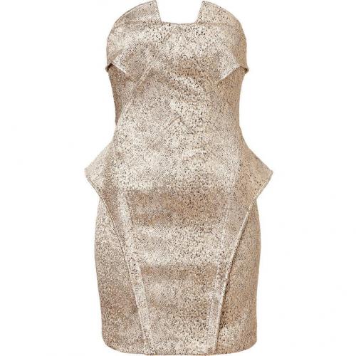 Faith Connexion Gold Reptile Printed Brocade Dress