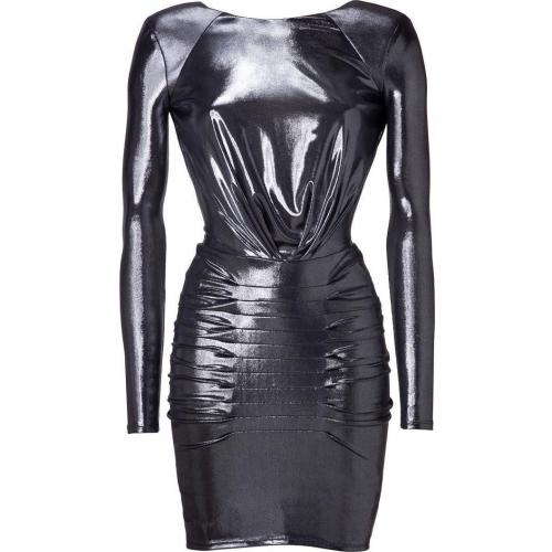 Faith Connexion Silver Metallic Draped Dress