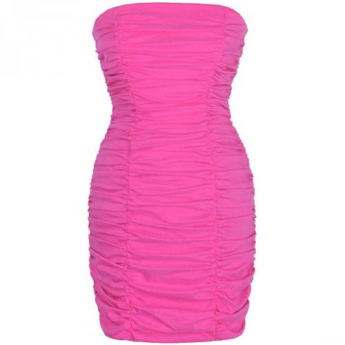 Fashionart Gerafftes Cosragenkleid Cocktailkleid / festliches Kleid pink 