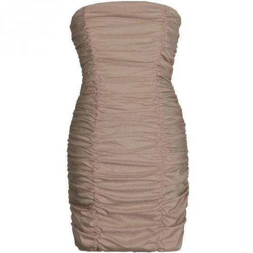 Fashionart Gerafftes Cosragenkleid Cocktailkleid grau/beige 