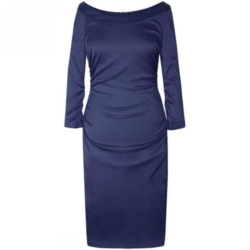 Fashionart Gerafftes Kleid Etuikleid blau 