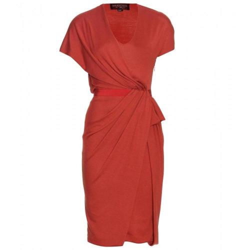 Giambattista Valli Drapiertes Strickkleid Orange