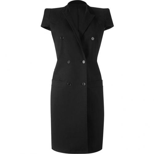 Givenchy Black Padded-Shoulder Kleid